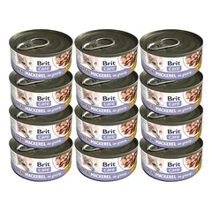 BRIT Care Cat Real Mackerel in Gravy 12x80 g filety su skumbre, drėgnas maistas katėms