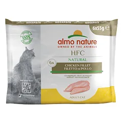 Almo Nature HFC Natural Vištienos filė Megapack drėgnas maistas suaugusioms katėms, 6x55g