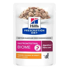 HILL'S Prescription Diet Feline Gastrointestinal Biome su vištiena 12x85 g paketėliuose
