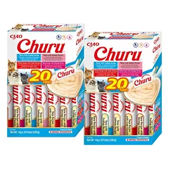 INABA Churu katėms - skonių mišinys su tunu ir jūros gėrybėmis 40x14g