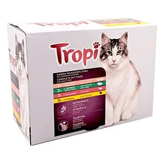 Konservuotas kačių pašaras TROPI Mix 12x100g