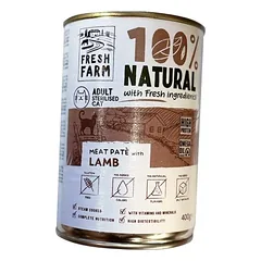Prefera Fresh Farm Cat Smooth Pate With Lamb visavertis šlapias maistas katėms su ėriena, 400 g