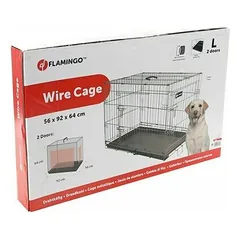 Flamingo Ebo L Dog Wire Cage with Two Doors Taupe 92 x 56 x 64 cm