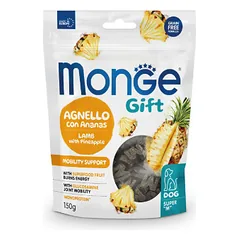 Papildomas pašaras šunims MONGE GIFT Dog Super M Mobility support Ėriena/Ananasai 150g