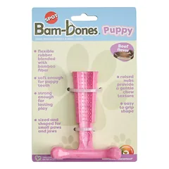 BamBones jautienos skonio kramtomasis žaislas šuniukams, rožinis