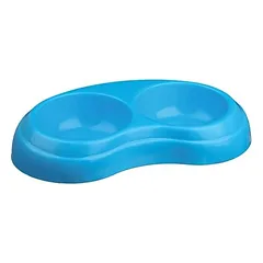 Trixie dvigubas plastmasinis dubuo šunims ir katėms, 2×0.2 l/10 cm