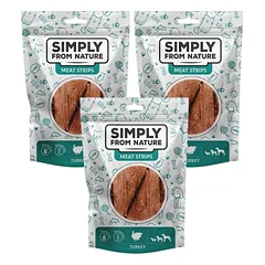SIMPLY FROM NATURE Meat Strips Kalakutienos juostelės šunims 3x80 g