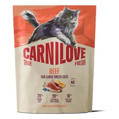 Carnilove True Fresh Beef Adult Large Breed sausas maistas didelių veislių katėms, 0,4 kg