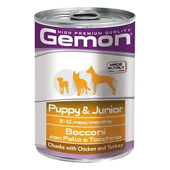 Gemon all breeds puppy konservuotas pašaras su vištienos ir kalakutienos gabaliukais 415g — 2 nuotrauka