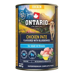 Ontario Adult paštetas su vištiena, mėlynių skonio, drėgnas maistas šunims 400 g — 2 nuotrauka