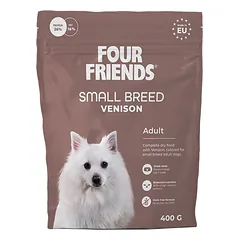 Four Friends Small Breed Venison visavertis maistas su elniena suaugusiems mažų veislių šunims, 400 g