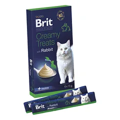 BRIT Premium by Nature Cat Creamy Treats with Rabbit 6x15 g kreminis skanėstas su triušiena katėms