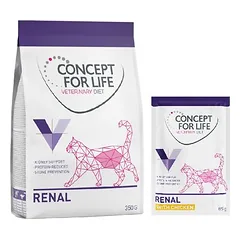 Concept for Life mišrus rinkinys Veterinary Diet Renal, sausas maistas katėms, 200 - 399 g — 3 nuotrauka