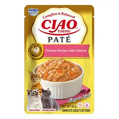 CIAO Entree Pate konservai katėms su vištiena ir lašiša,40g