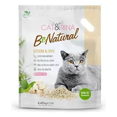 Cat&Rina BeNatural Tofu Litter Classic - augalinis kačių kraikas, sušokantis, biologiškai skaidūs granulės - (4,45 kg)