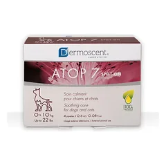 Dermoscent ATOP 7® spot-on lašai sudirgusiai arba į alergiją linkusiai odai šunims ir katėms