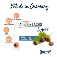 Happy Cat Indoor su Atlanto lašiša, sausas maistas katėms, 3 - 4,9 kg — 2 nuotrauka