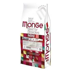 Monge Best For Breeders Dog Natural Superpremium Mini Puppy sausas maistas mažų veislių šunims su ėriena ir ryžiais, 15 kg