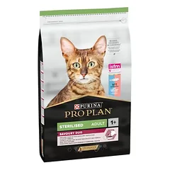 PURINA PRO PLAN Sterilised Adult Duo su menke ir upėtakiu, sausas maistas katėms, 3 - 4,9 kg — 2 nuotrauka