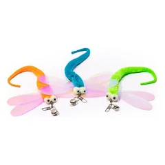 Canadian Cat Company žaislas katėms, kačių meškerės pakabukas Skraidantis kirminas, L 20 x B 15 x H 2 cm - žalia — 4 nuotrauka