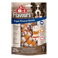 8in1 Flavours XS trigubo skonio kauliukai mažų veislių šunims, 21 vnt
