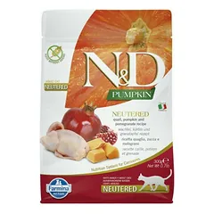 Farmina N&D Cat Pumpkin Neutered su putpelėmis, sausas maistas katėms 0,3 kg — 2 nuotrauka