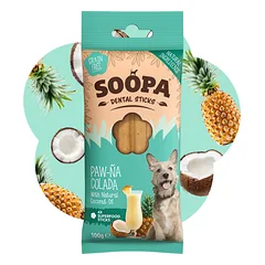 SOOPA Paw-Na Colada skonio lazdelės šunims, Dental Sticks, 100g