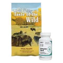 TASTE OF THE WILD High Prairie 12,2kg + LAB-V Immuno Hard - imuniteto stiprinimas šunims ir katėms 45 kapsulės