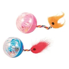 Trixie plastikinis kamuoliukas su uodegėle 4 cm 2 vnt.