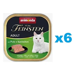 ANIMONDA Vom Feinsten Classic rinkinyssu kalakutiena ir triušiena 6 x 100 g