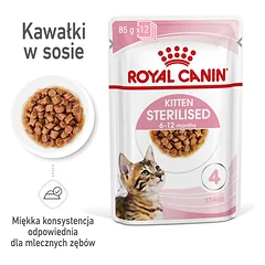 ROYAL CANIN Kitten Sterilizuotas drėgnas maistas padaže kačiukams iki 12 mėn. amžiaus, sterilizuotiems 48 x 85 g