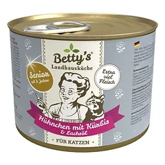 Betty's Landhausküche Cat Senior konservai 6 x 200 g, drėgnas maistas katėms — 2 nuotrauka