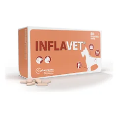 Pharmadiet Inflavet papildai šunims ir katėms imunitetui stiprinti, lėtinių uždegimų atvėjais, 60 tablečių
