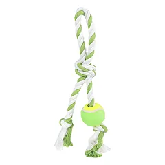 Happet rotaļlieta sunim, virve ar tenisa bumbuli, 40cm