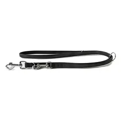 Das Lederband Hunde Führleine Denver schwarz/schwarz