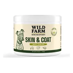 WILD FARM MINKŠTOS KRAUJOS – Skin & Coat 180 g (60 vnt.) Padeda išlaikyti sveiką odą ir blizgantį kailį