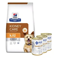 HILL'S PD Prescription Diet Canine k/d 1,5kg + ENZO VET Urinary nuo šlapimo takų ligų su vištiena šunims 3x400g