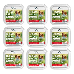 Vetexpert RAW PALEO PATE MINI suaugusiųjų jautiena 9x150g - jautienos padėklas