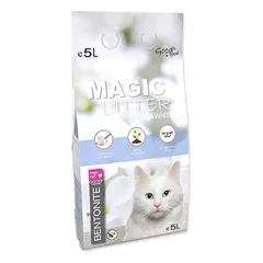 Magic Cat Magic Litter Bentonite Ultra White kačių kraikas su lipančiomis granulėmis, 5 l