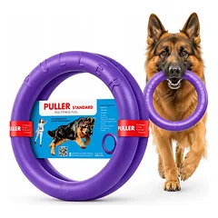 Patvarus žaislas tempimui PULLER Standard 28 cm šunims – 2 žiedai dideliems šunims