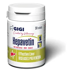 GIGI Hepavetin papildas šunims ir katėms kepenų funkcijai palaikyti 30 tab.
