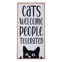 TIAKI Dekoschild "Cats Welcome, People Tolerated" zum Aufhängen