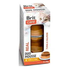Brit Care Cat Double Layer Mousse Real Tuna and Salmon skanėstai katėms 150 g