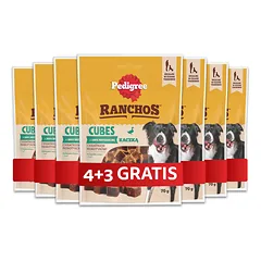 PEDIGREE Ranchos Cubes 7 x 70 g papildomas maistas suaugusiems šunims su antiena