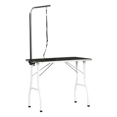 Naminių gyvūnų priežiūros stalas PawHut 91,5x61,5x146cm., baltos/juodos spalvos