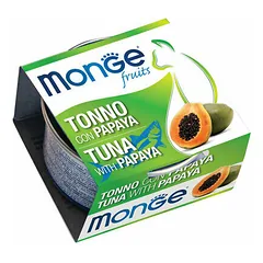 Monge Fruits Adult tuno gabaliukai su papaja, drėgnas maistas katėms 80 g