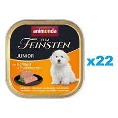 ANIMONDA vom Feinsten Junior paukštienos ir kalakutienos širdelės 22x150g