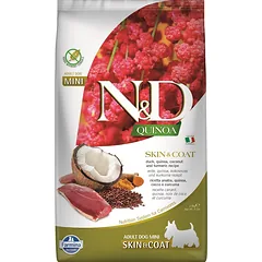 FARMINA N&D Quinoa Dog Skin&Coat Adult Mini duck, coconut 2.5 kg antis ir kokosas