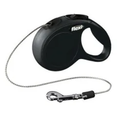 Flexi New Classic XS automatinis pavadys juodas, 3 m, virvutė