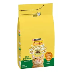 PURINA FRISKIES Indoor su vištiena, kalakutiena ir daržovėmis, sausas maistas katėms